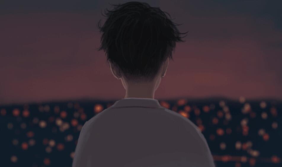 失业的宅男站在阳台上